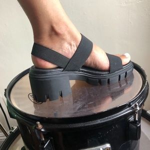 Madden girl black platform sandals size 8